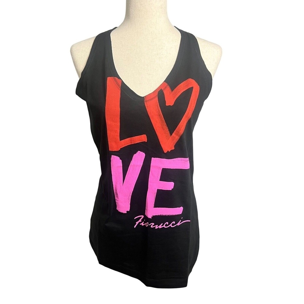 NWT‎ RARE Fiorucci LOVE Black Tank Top Size Small